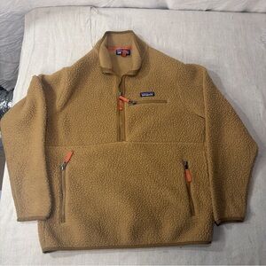 Patagonia Brown Sherpa Quarter-Zip Pullover Jacket